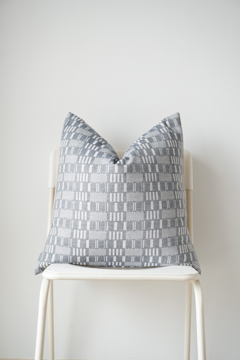 Grey Striped White linear Pillow Cover