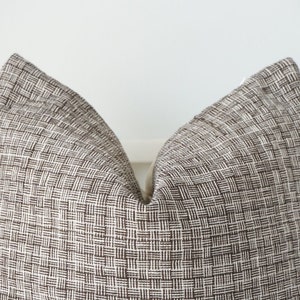 Brown Neutral Hemp hand woven Pillow Cover