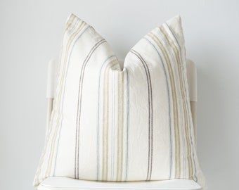 Neutral striped Pillow Cover