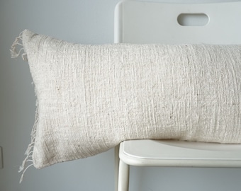 Lumbar Pillow, Fringes Pillow, Woven Pillow, Boho Pillow, Farmhouse Decor, Decorative Pillow