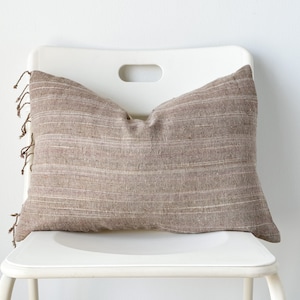 Handwoven Hemp Lumbar Pillow Cover: Karen Tribal Design