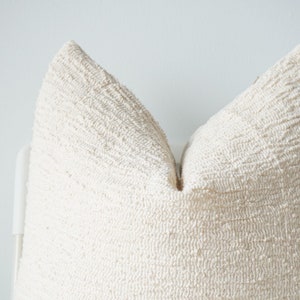 Hmong Textile Pillow Cover: Neutral Boho Home Decor (20" x 20")