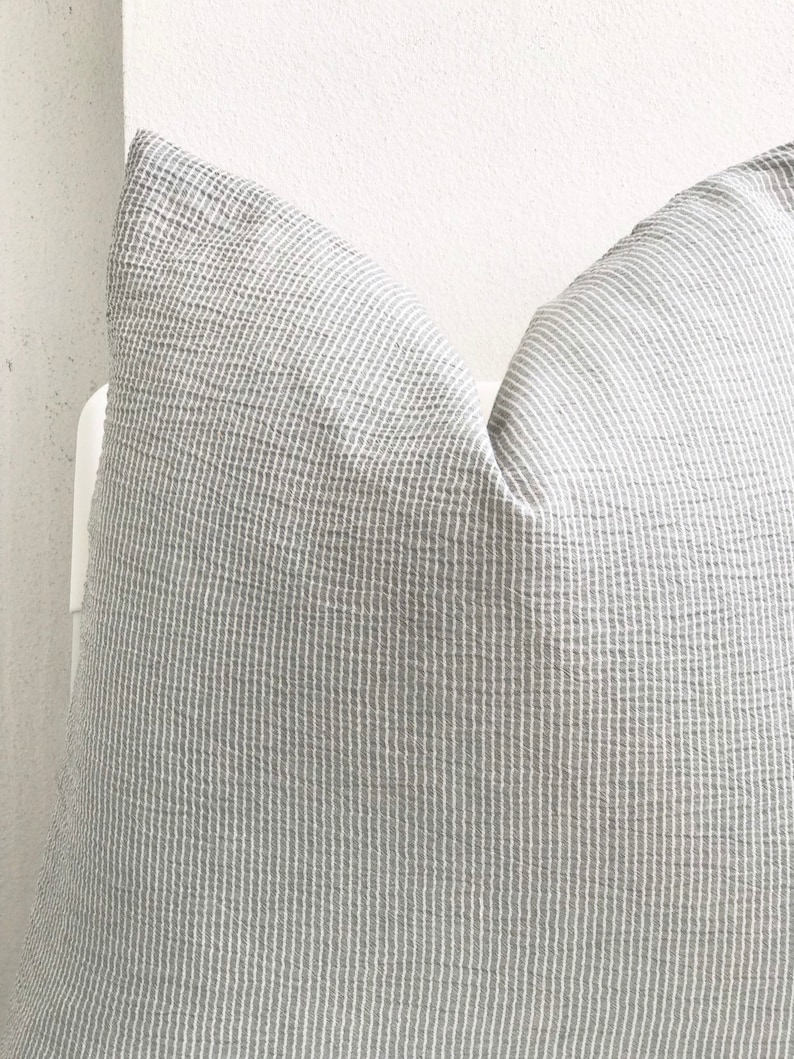 Grey white Striped Pillow Cover Etsy
