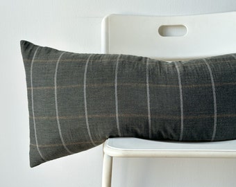 Neutral sage green hand Woven Lumbar Pillow Cover