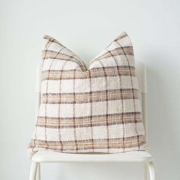 Plaid Hand Woven Pillow Cover