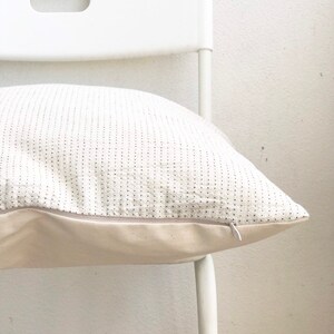 White Cream Striped Pillow Cover image 3