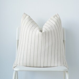 Green Striped Woven Pillow Cover