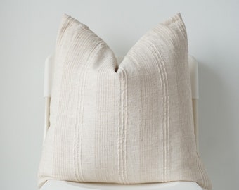 Neutral Pillow, Cream Pillow, Striped Pillow, Ivory Pillow, Home Decor, Decorative Pillows