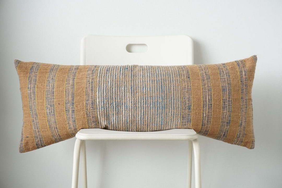 Lumbar Pillow, Fringes Pillow, Woven Pillow, Boho Pillow, Farmhouse