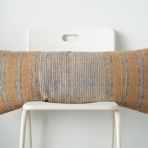 Handwoven Lumbar Pillow Cover: Vintage Karen Batik, Boho Farmhouse Decor (14x36)
