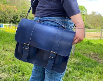 Sac professeur pour bureau et école, cuir véritable