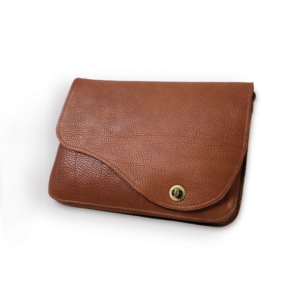 Carpeta de cuero | Bolso de cuero natural hecho a mano DIN A4 | Mochila escolar, bolso de mano, bolso de hombro | Cuero abatanado, hecho en Alemania