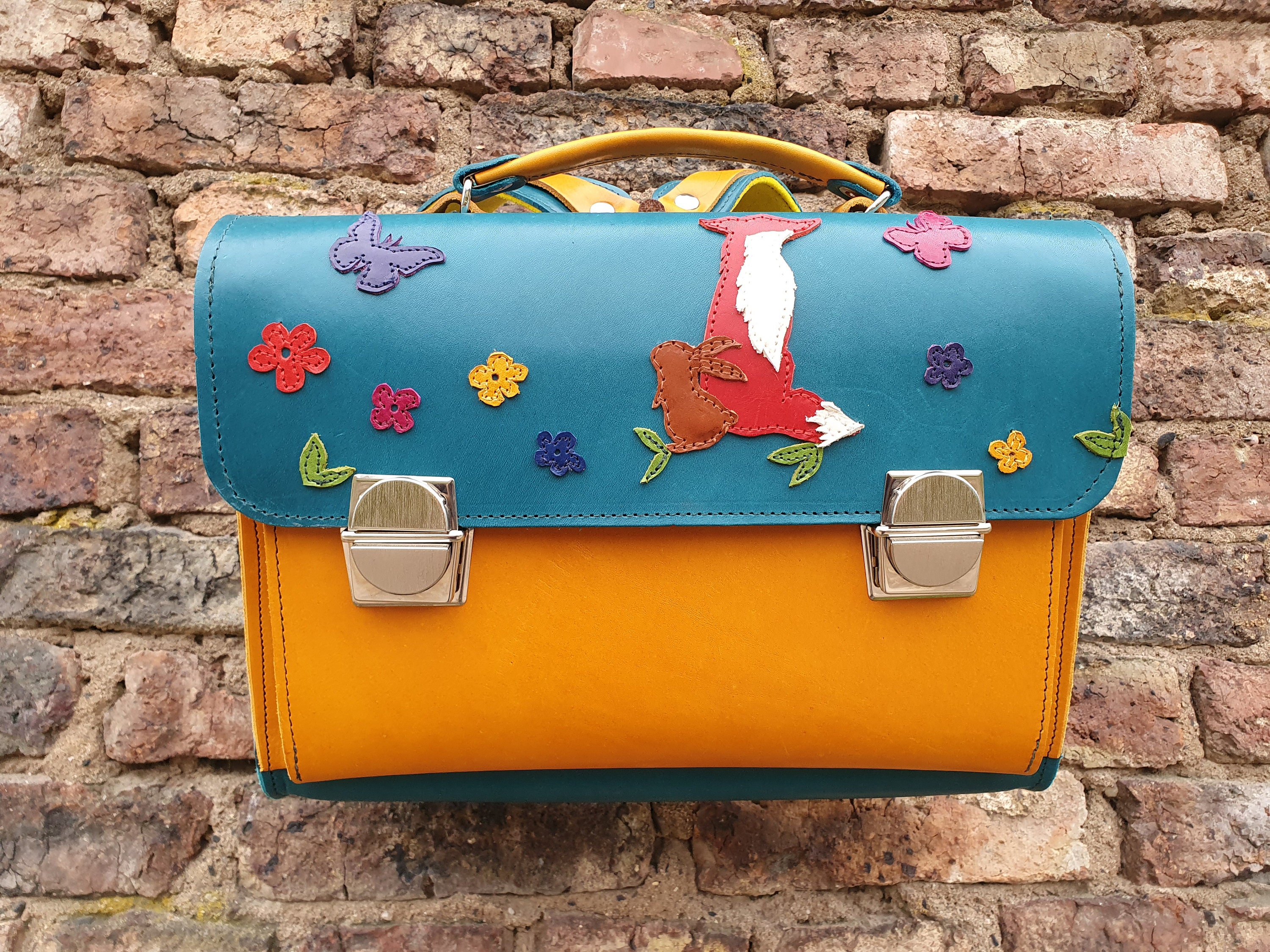 Schulranzen leder bunt Clearance