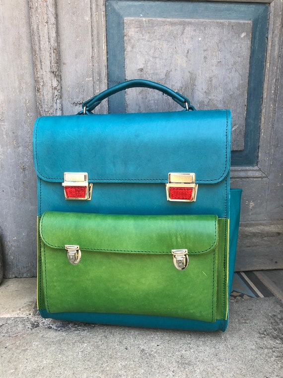 Schulranzen leder bunt Clearance