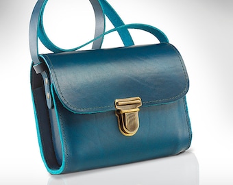 Handbag *Rondo* size 2 made of vegetable tanned leather in many colors, kindergarten bag, shoulder bag