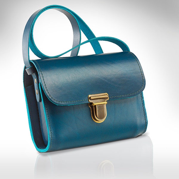 Handbag *Rondo* size 2 made of vegetable tanned leather in many colors, kindergarten bag, shoulder bag