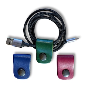 Cable organizer, cable organizer, leather cable ties with snap fastener