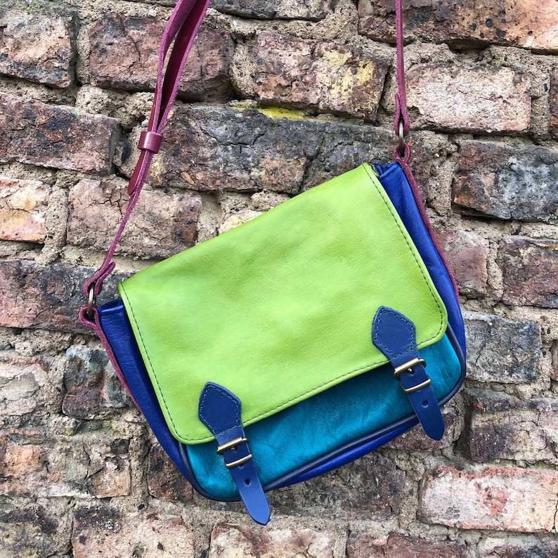 Colorful leather bag soft and light, shoulder bag handbag shepherd's bag size 1 image 4
