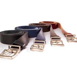 Belt 35 mm wide made of leather Leather belt GENUINE LEATHER image 3