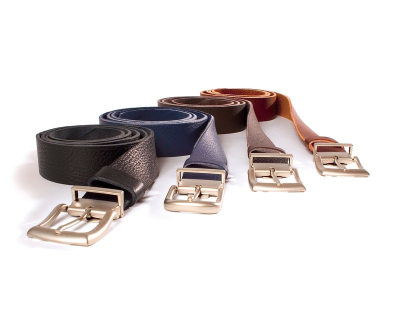 Belt 35 mm wide made of leather Leather belt GENUINE LEATHER image 3