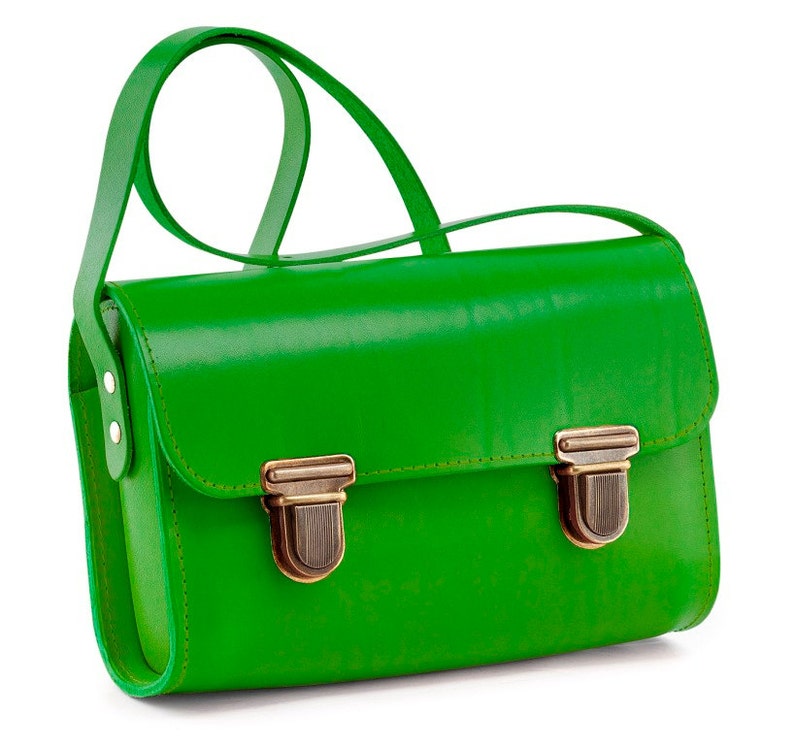 Handbag Rondo size. 3 made of solid leather, shoulder bag, leather bag image 3