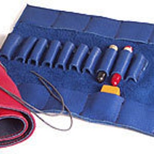 Leather roll-up pencil case for back to school, Waldorf, roll-up pencil case image 2
