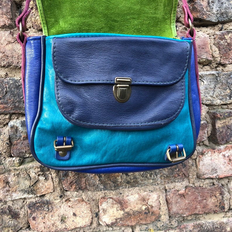 Colorful leather bag soft and light, shoulder bag handbag shepherd's bag size 1 image 6
