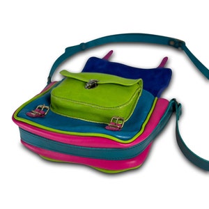 Colorful leather bag soft and light, shoulder bag handbag shepherd's bag size 1 image 2