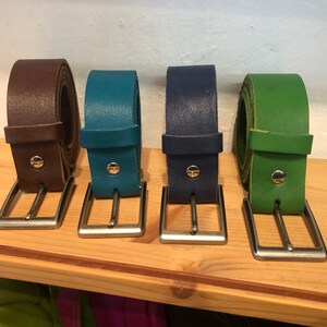 Leather belt 40 mm, pin buckle, leather belt, belt 4 cm