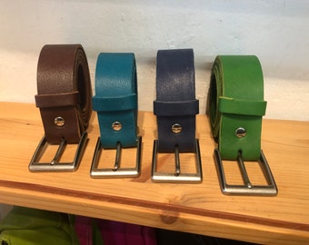 Leather belt 40 mm, pin buckle, leather belt, belt 4 cm