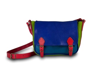 Colorful leather shepherd's bag shoulder bag handbag size. 1
