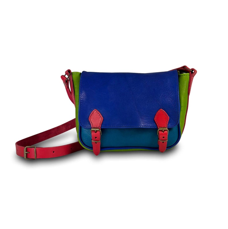 Colorful leather bag soft and light, shoulder bag handbag shepherd's bag size 1 image 1
