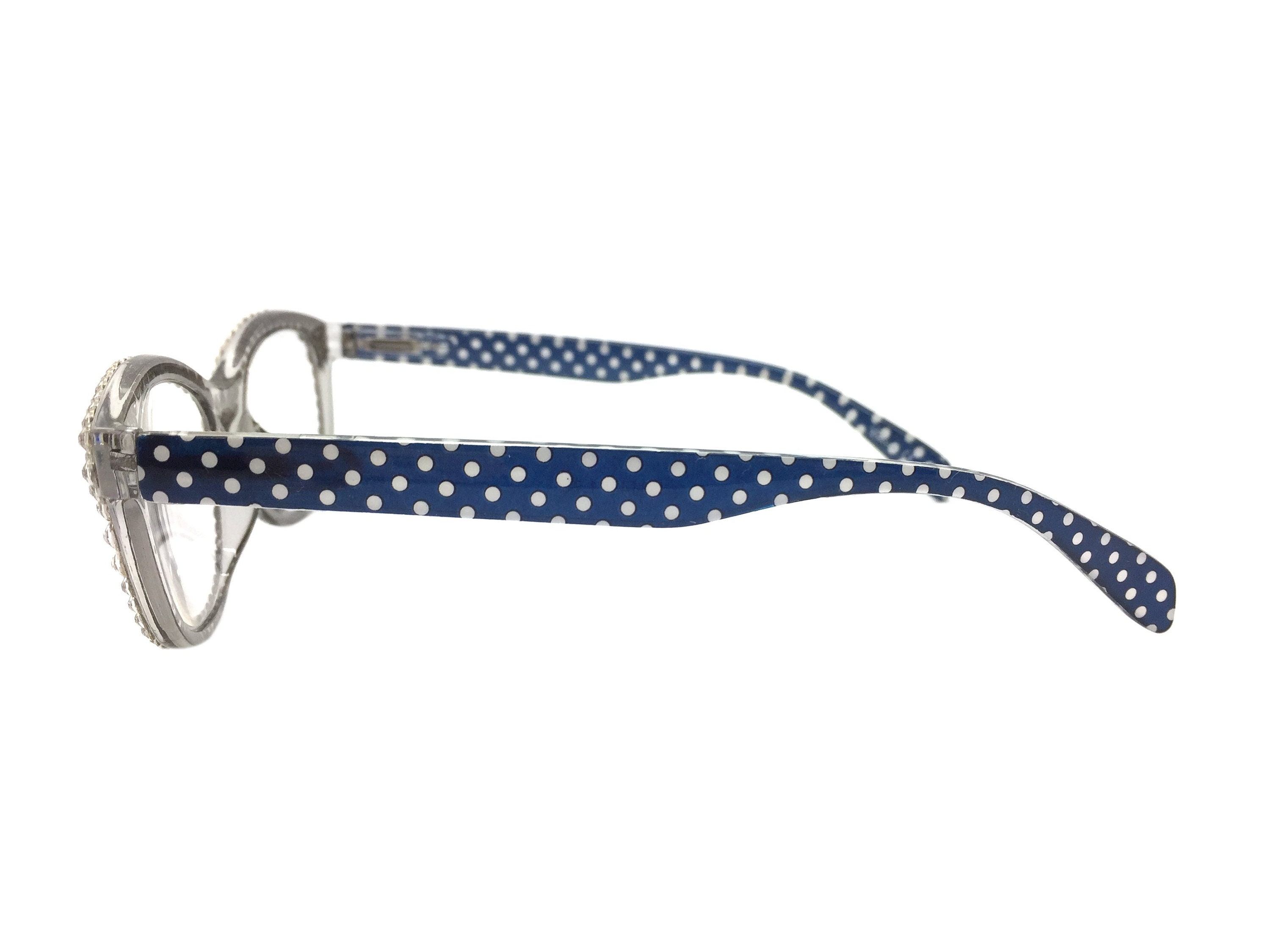Polka Dot Reading Glasses Clear Swarovski Crystals Etsy