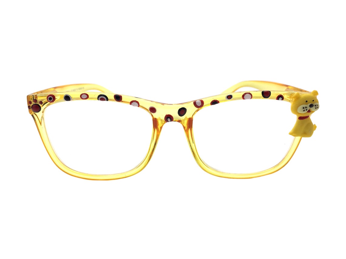 Reading Glasses 3.5 Dog Paw Print Polka Dots Etsy