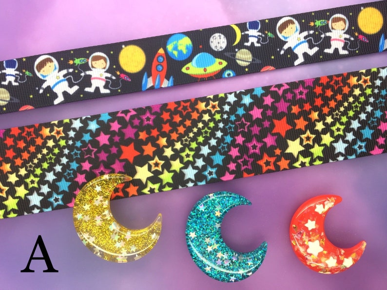 Astronaut Ribbon, Space Ribbon, Planet Ribbon, Moon Resins, Spaceship ...