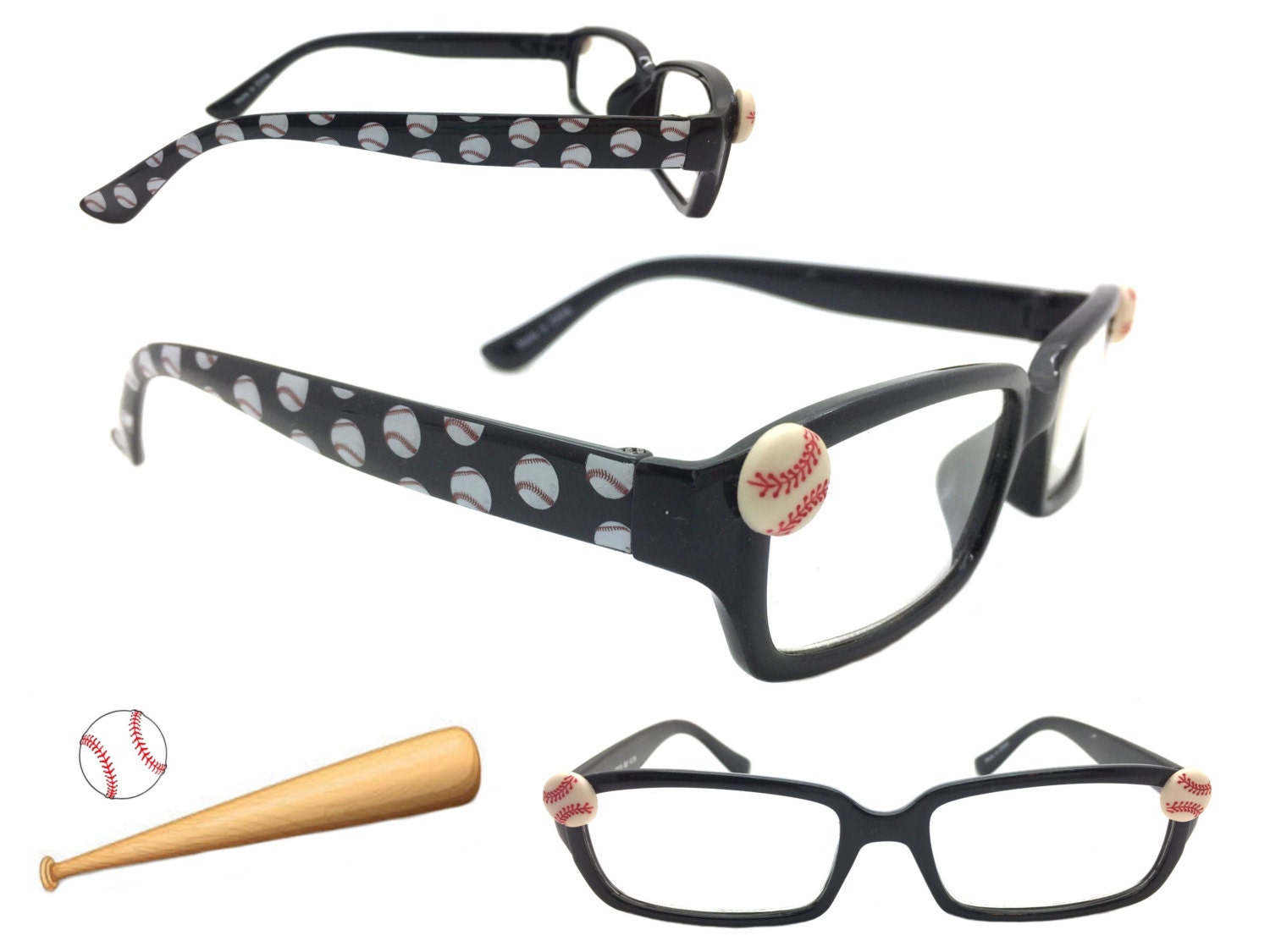 Baseball Reading Glasses 1.75 Strength Readers Sports Etsy