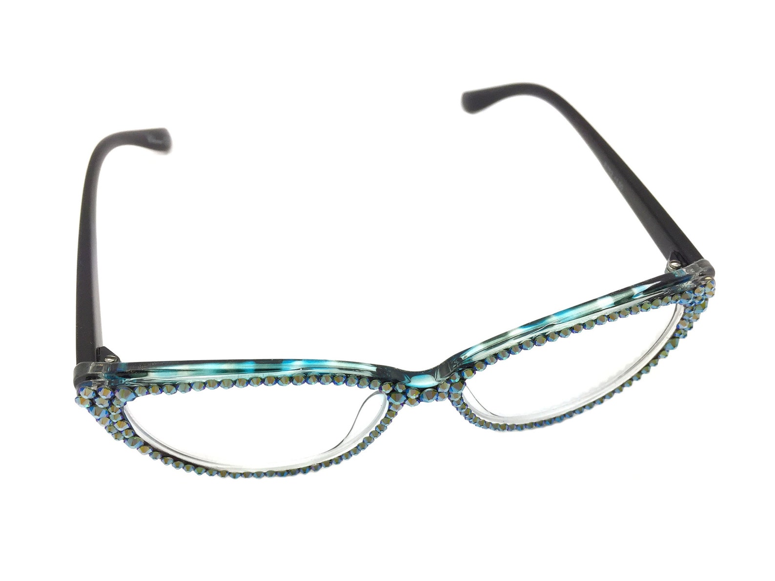 Swarovski crystal cat eye reading glasses 1 0 fuerza etsy
