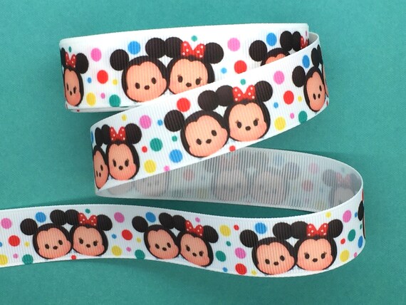 1 Meter of Minnie Mouse Character 22mm Grosgrain Ribbon for Card Making /& Bows
