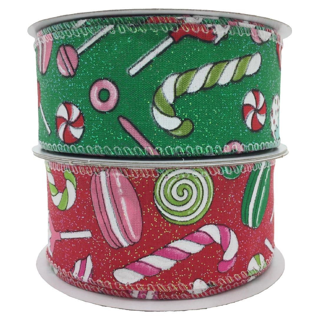 Small Sweets Ribbon Christmas Candy WIRED Ribbon 1.5