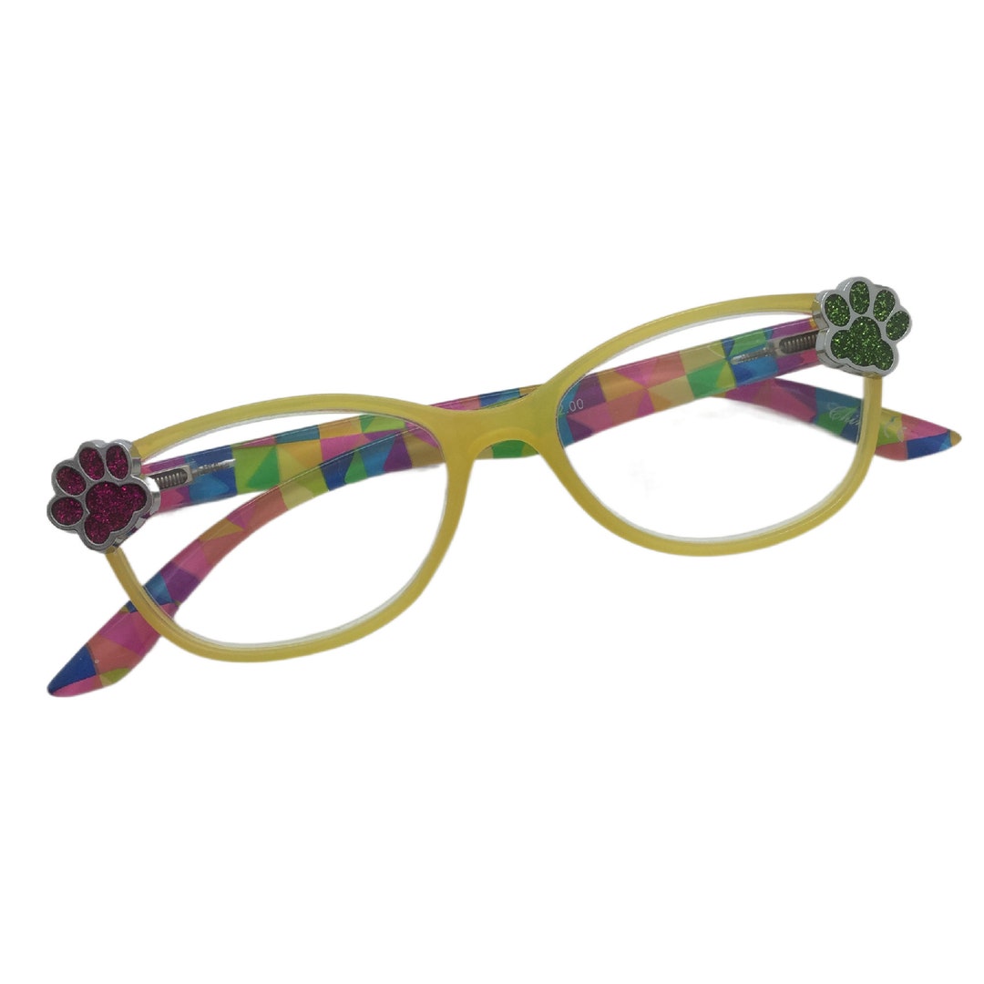 Paw Print Reading Glasses 2.0, Rainbow Readers, Embellished Eyeglasses