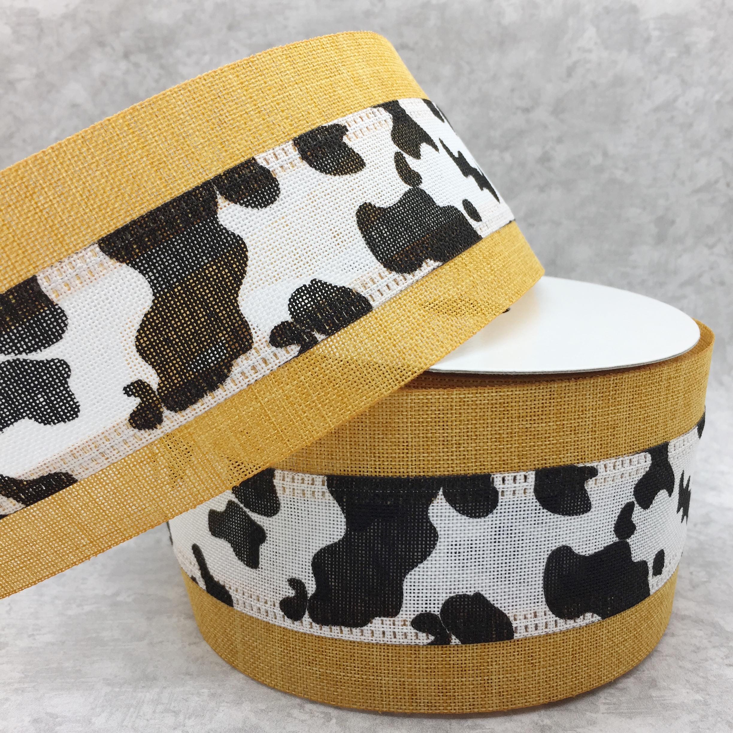 Cow Ribbon Cow Print WIRED Ribbon 2.5