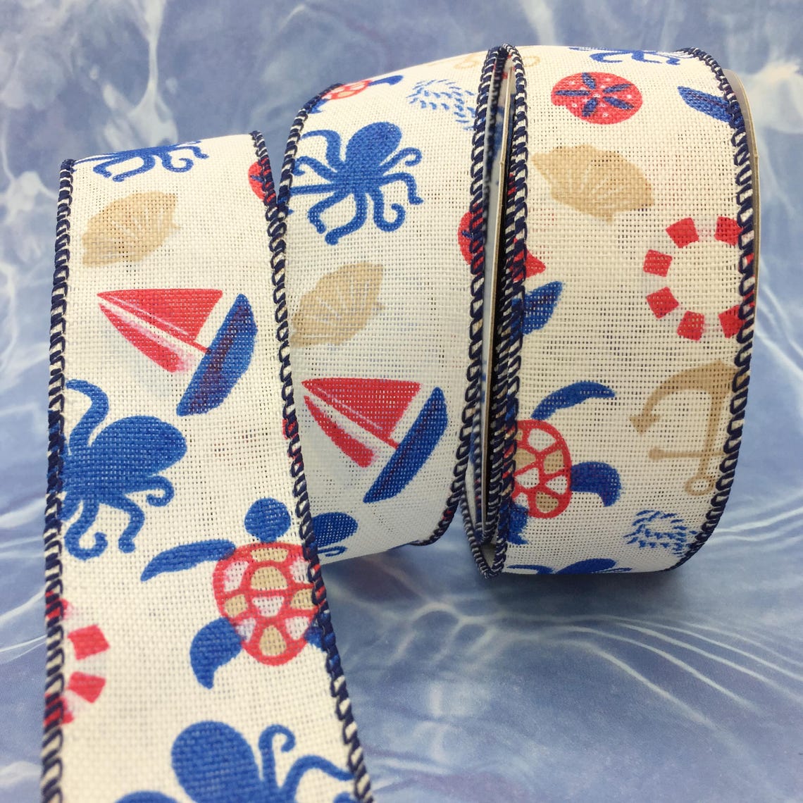 Nautical WIRED Ribbon 1.5
