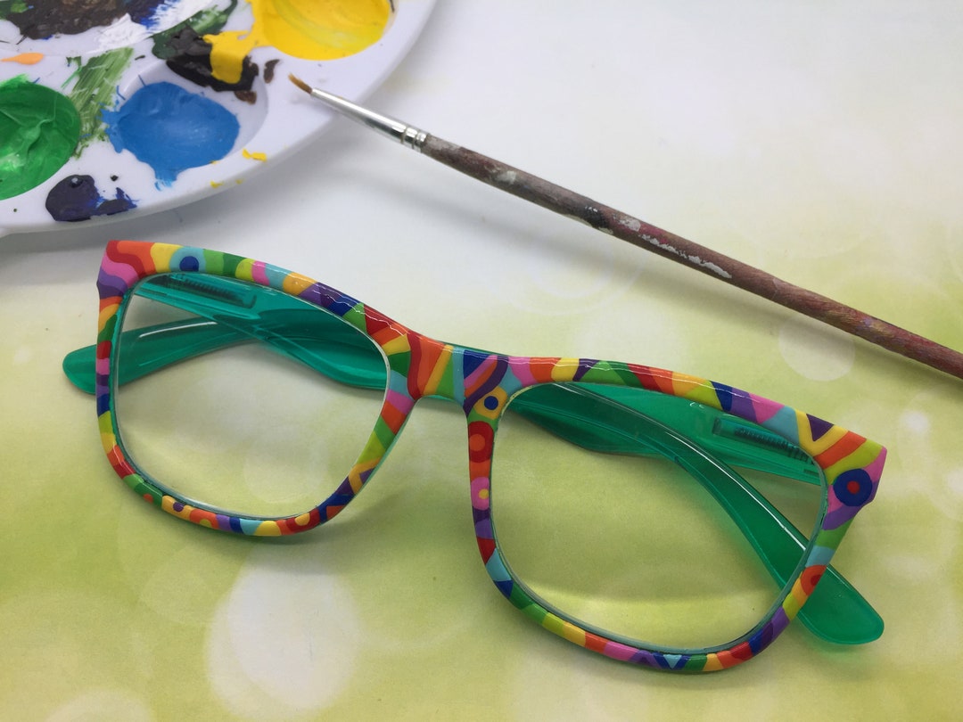 Whimsical Rainbow Reading Glasses 3.5 Hand Painted - Etsy