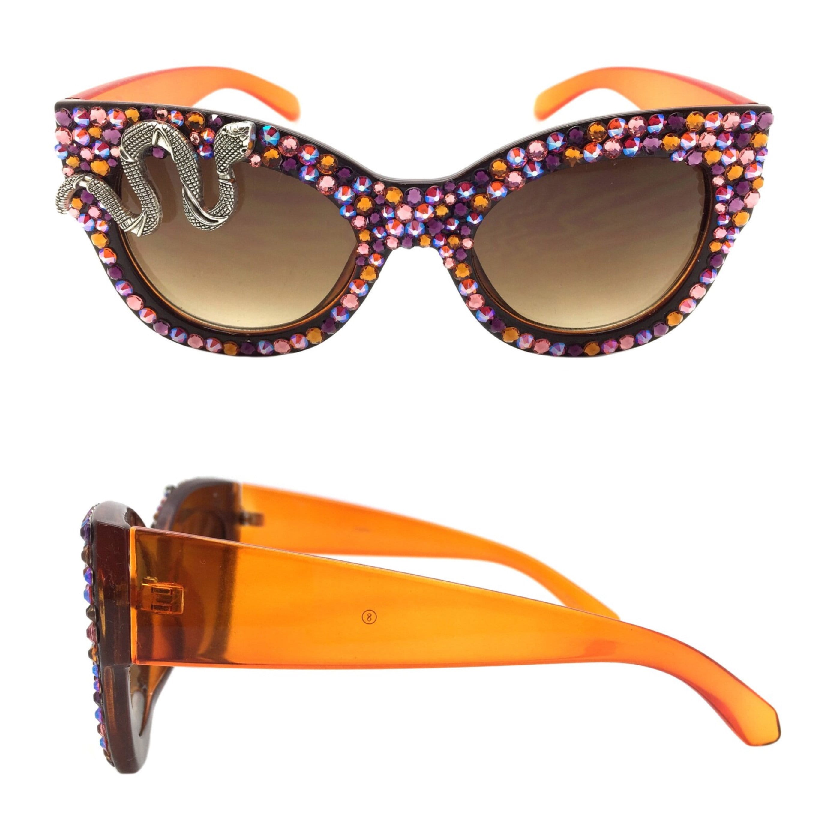 Cat Eye Sunglasses with Snake Print, Scratch Resistant Lenses Asp Tortoiseshell Snake Sunglasses – Disturbia main image 3