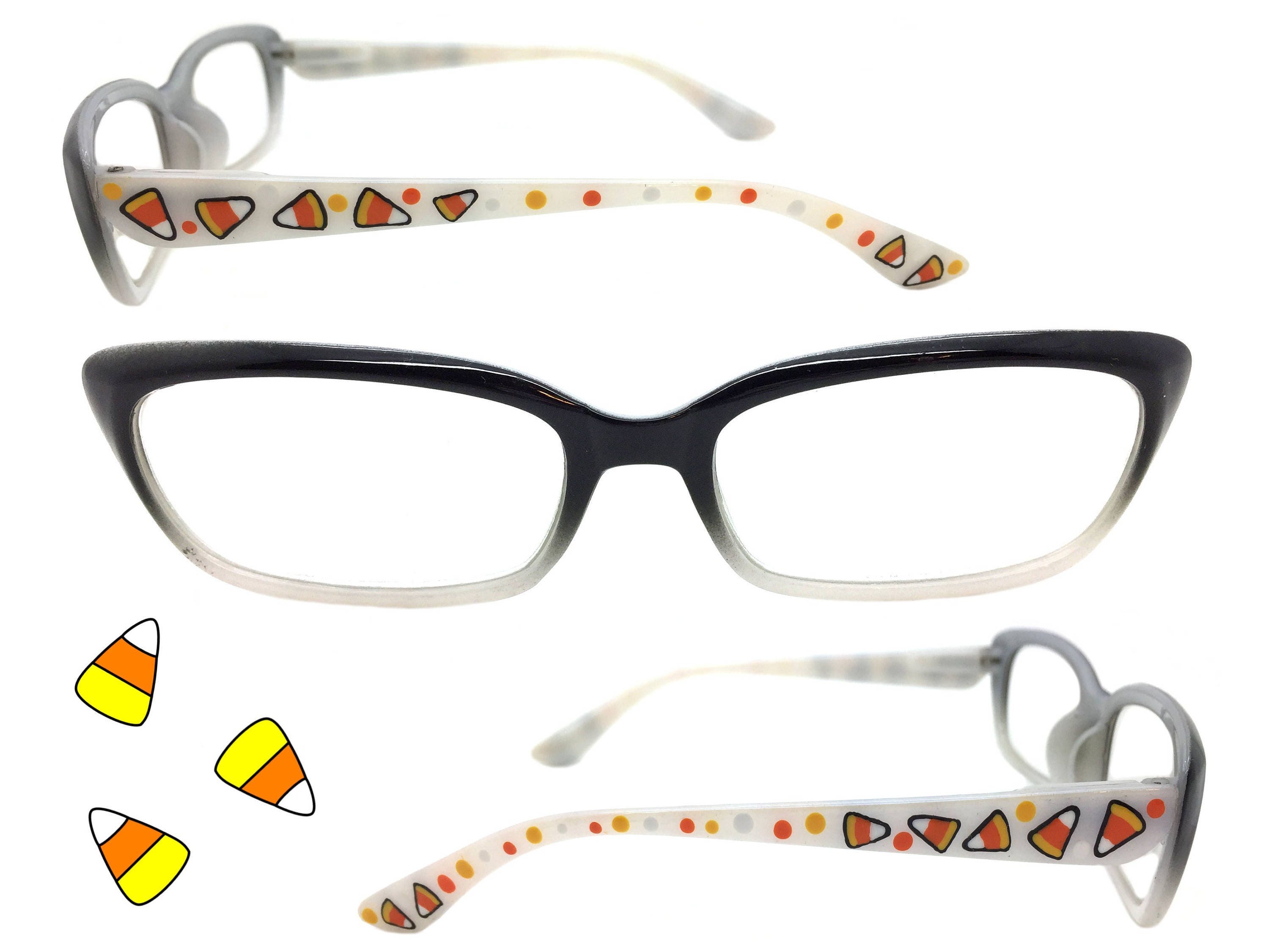 Candy Corn Reading Glasses 3.50 Strength Halloween Reading Etsy