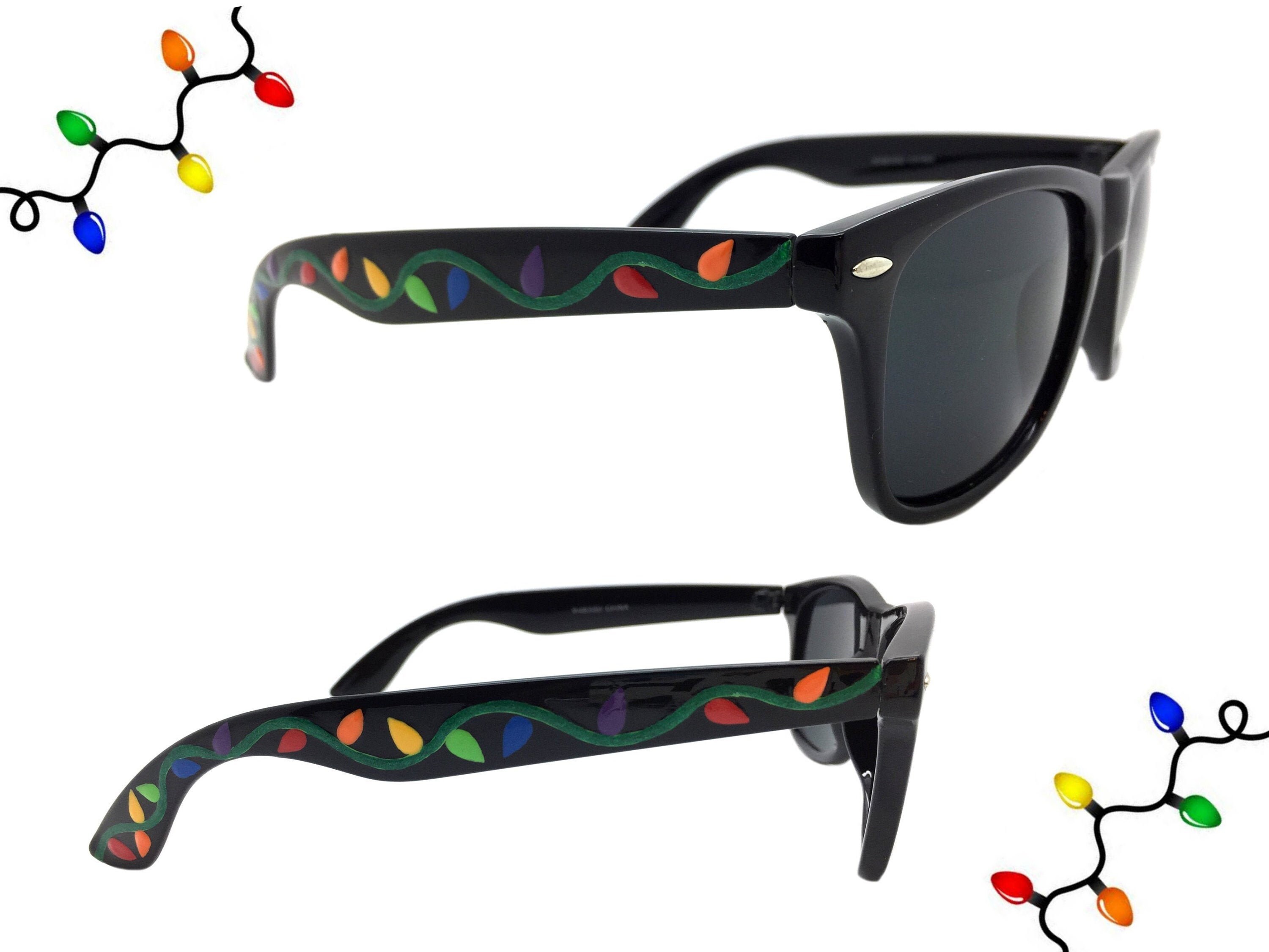 Sunglasses with Handpainted Christmas Lights Etsy