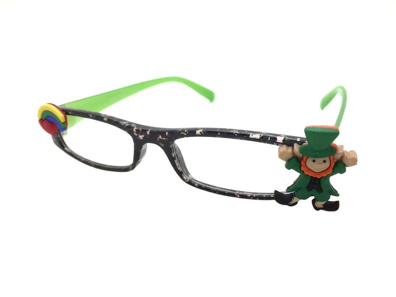 Patrick/'s Day Reading Glasses Green Eyeglasses with Leprechaun and Rainbow St +1.75 Readers