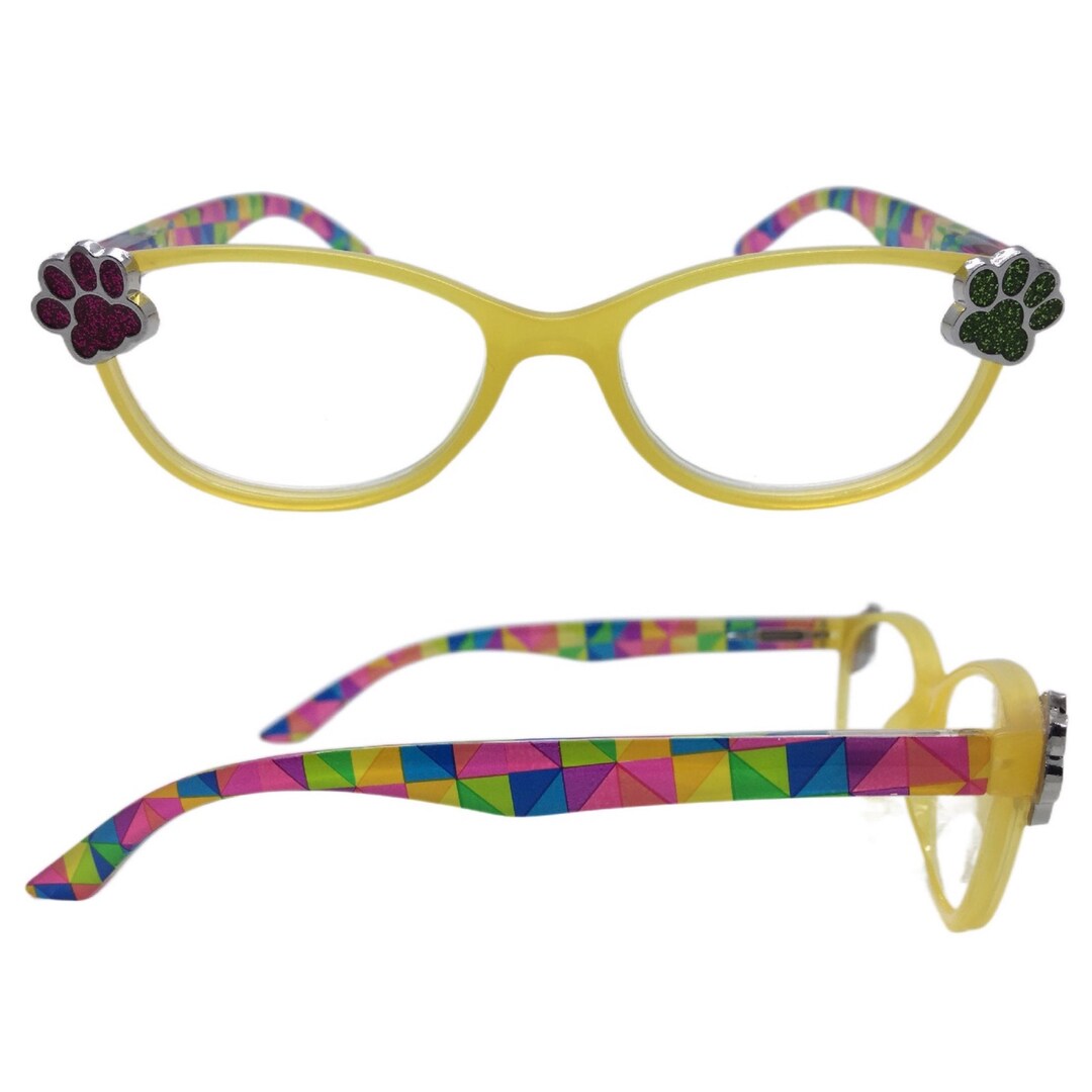 Paw Print Reading Glasses 2.0, Rainbow Readers, Embellished Eyeglasses