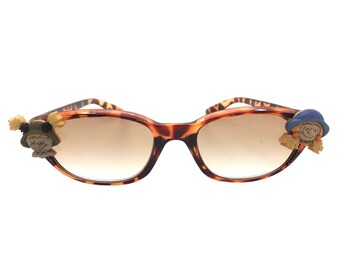 Women’s Tortoise 2.0 Strength Fall Themed Reading Glasses with Tinted Lenses and Hand-Applied Scarecrow Embellishments