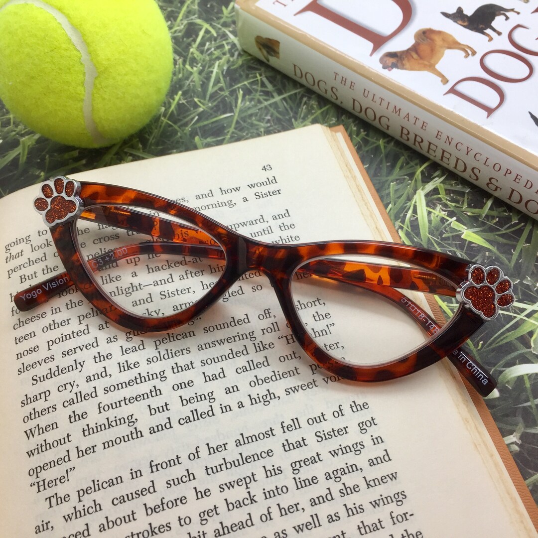 Women's Embellished Cat Eye Paw Print Reading Glasses 2.0 Etsy